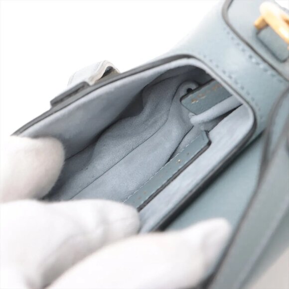 Christian Dior Saddle Bag Leather Shoulder bag Blue - Picture 8 of 9